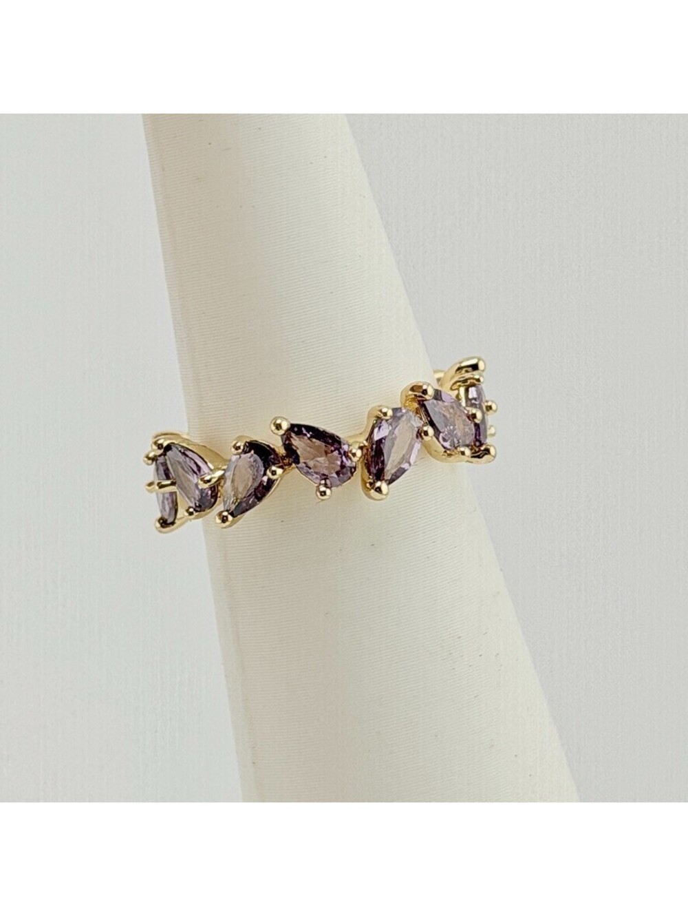 Bomb Party 360 Band Sz 9 "A New Look" Purple Topaz on Yellow Gold RBP6646